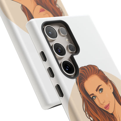 Phone Case — Redhead Pinup Portrait Illustration Protective Hard Case