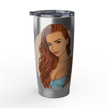 Redhead Pinup - Vagabond 20oz Travel Tumbler — Rugged Insulated Coffee Cup for Dads