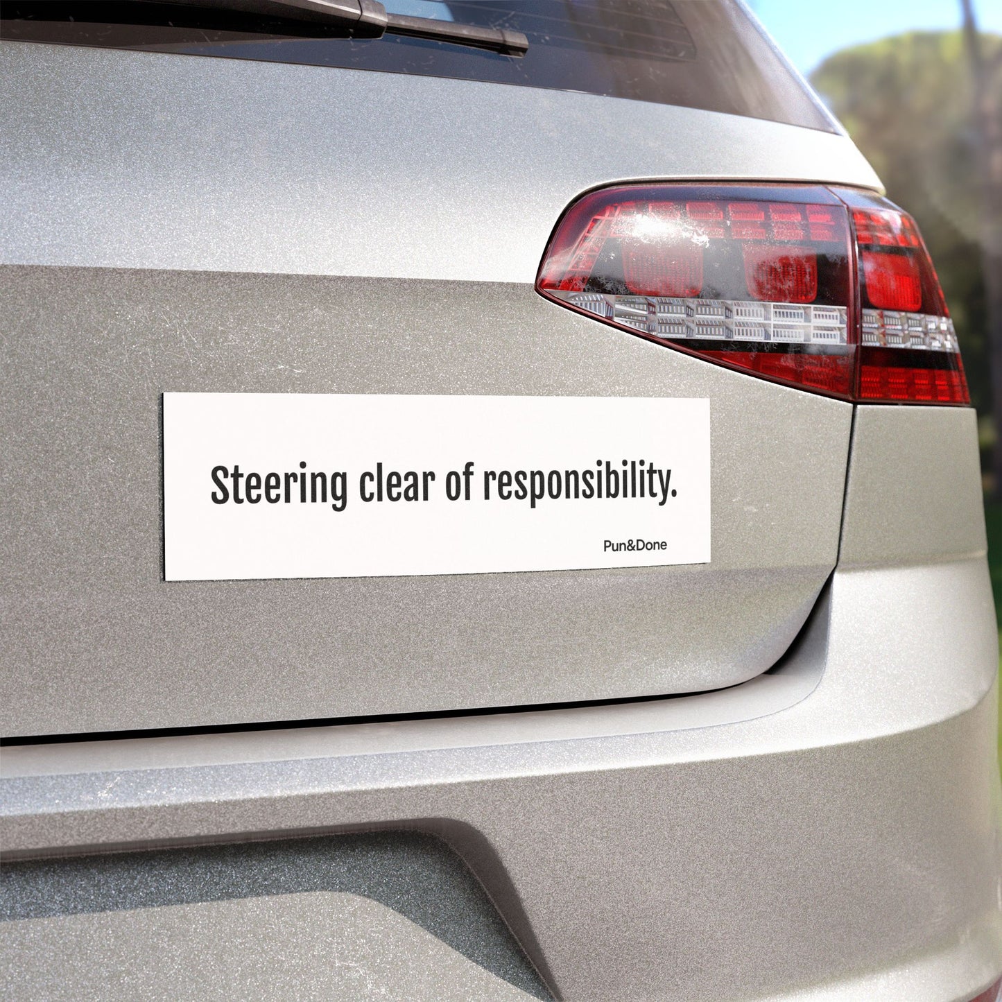 Steering Clear of Responsibility - Funny Pun Car Magnets