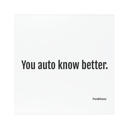 You Auto Know Better - Funny Pun Car Magnet