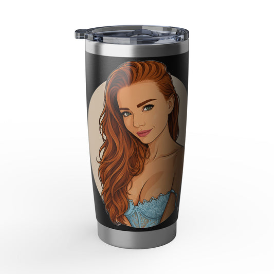 Redhead Pinup - Vagabond 20oz Travel Tumbler — Rugged Insulated Coffee Cup for Dads