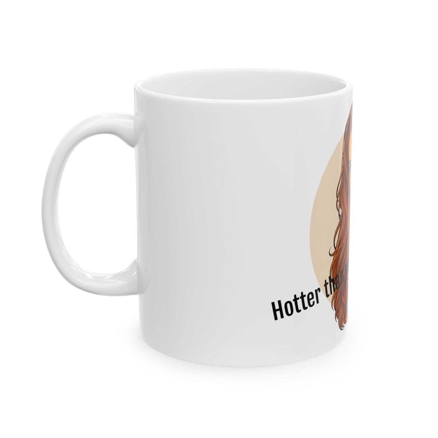 Flirty Redhead Portrait Mug | 11oz 15oz Ceramic Coffee Cup