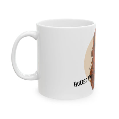 Flirty Redhead Portrait Mug | 11oz 15oz Ceramic Coffee Cup