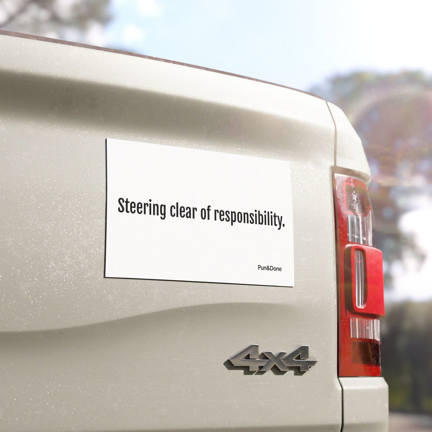 Steering Clear of Responsibility - Funny Pun Car Magnets