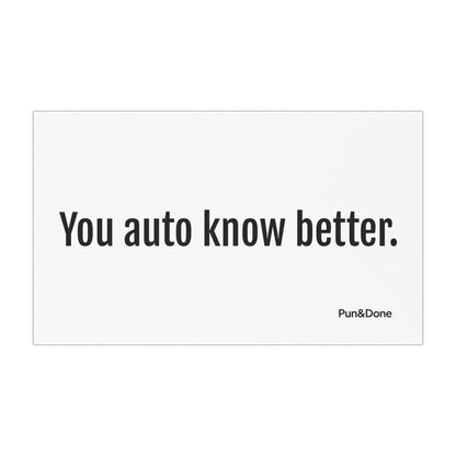 You Auto Know Better - Funny Pun Car Magnet