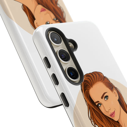 Phone Case — Redhead Pinup Portrait Illustration Protective Hard Case